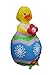 4 Foot Tall Easter Inflatable Yellow Baby Chick with Red Flower and Blue Egg Pre-Lit LED Lights Outdoor Indoor Holiday Blow up Lighted Yard Lawn Home Family Outside Decor Party Decoration