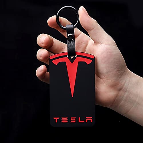 H3Jang Tesla Model Y Card Key Holder, Silicone Tesla Key Card Holder Key Card Protective Case With Key Chain For Model Y/3, Model S/X Accessories, 2 Pieces #TOP4