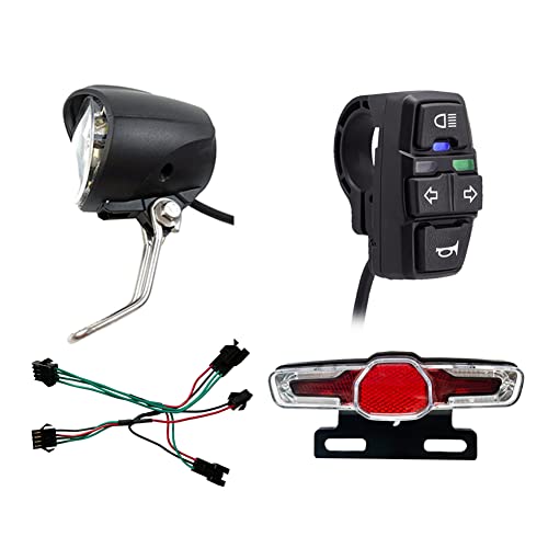 Tokiudeeir Electric Bike 36V 48V Headlight Front Lights TailLights Rear Warning Lights LED Night Spotlight Headlight Cycling Part