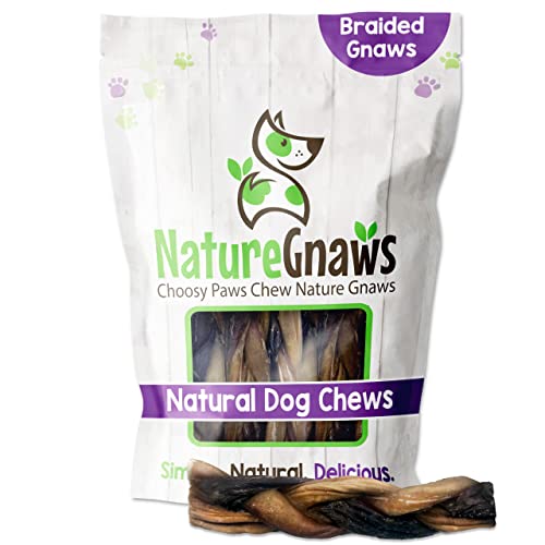 Nature Gnaws Braided Gnaws For Dogs - Premium Natural Beef Dog Chew Treats - Combo Of Bully Sticks, Gullet Jerky And Tripe Twists - Rawhide Free #TOP15