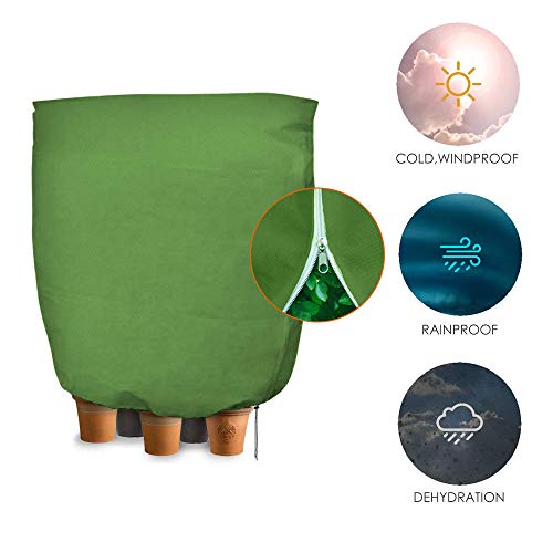 LIBRNTY Teli protettivi per Piante,Cappuccio Protezione Piante,Non Tessuto Protezione Antivento Traspirante Non Assorbente Telo di Protezione Antigelo per Inverno【180 * 120CM】 (Verde)