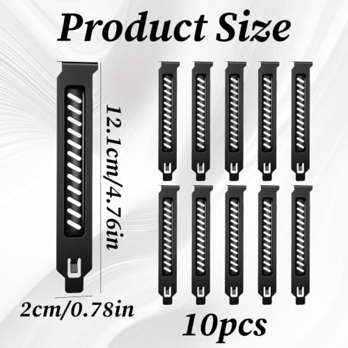 10 Piezas Cubiertas para Ranura PCI, Cubiertas Vented GPU Cubiertas Vented Negro Ventiladas Filtro de Polvo Soporte de placa de expansión para Gabinetes de Computadora miniatura 3