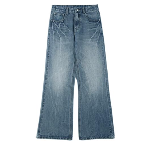 Men's Baggy Hip Hop Jeans Vintage Washed Flared Leg Jeans Loose Wide Leg Denim Pants Casual Trendy Distressed Pants2