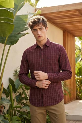 Image of Allen Solly Men's Checkered Formal Shirt | Full Sleeve | Regular Fit | Crisp Tailored Look | Office & Workwear