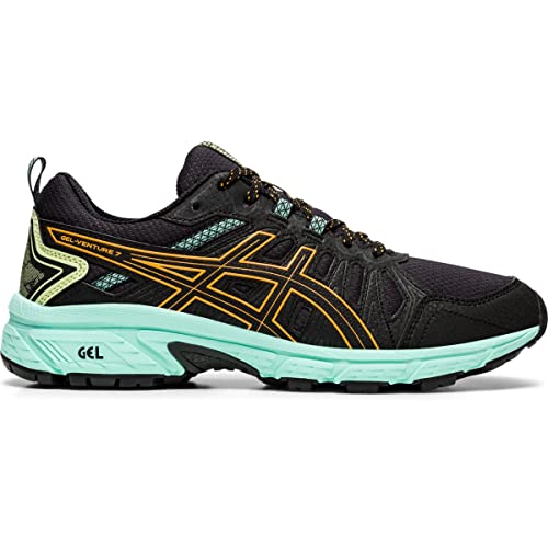 ASICS Women's Gel-Venture 7 Running Shoes, 5, Black/Orange POP