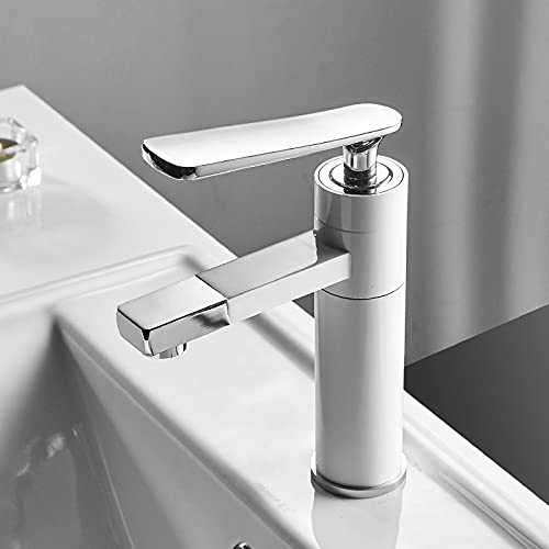 Robinet de lavabo de salle de bain avec bec pivotant pratique en laiton