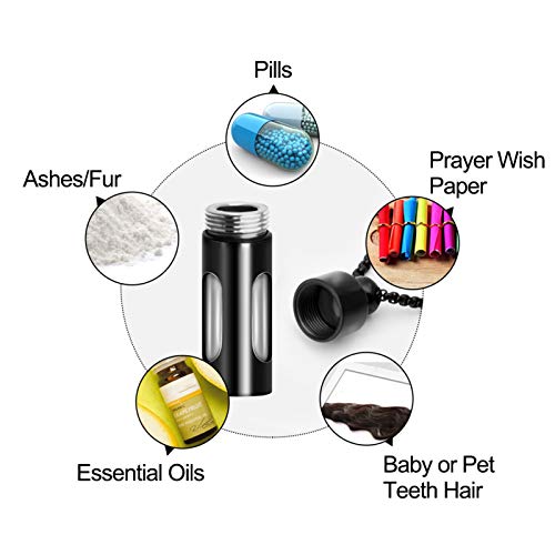 abooxiu Glass Container Urn Necklaces for Ashes Stainless Steel Cremation Jewelry Memorial Pendant Keepsake - Customize Available4