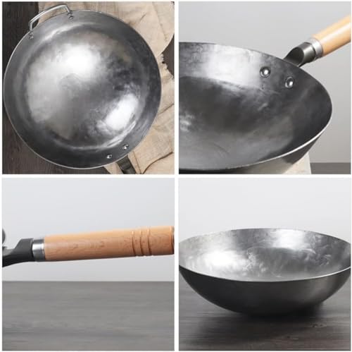 Wok Tradicional de Hierro Fundido Forjado A Mano 32cm miniatura 4