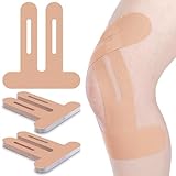 Anglechic 50 Pcs Precut Kinesiology Tape for Knees Pain Relief Elastic Waterproof Athletic Knee Tape for Support Stability Sports(Skin Color)