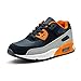 PADGENE Chaussures de Sport Décontractées pour Enfants, Coussin d'air Chaussures de Course Chaussures Respirantes pour Garçons et Filles, Bleu Foncé + Orange, 29 EU