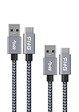 FHG 3.3FT USB 3.0 to USB C Cable 2Pack, High-Speed Transfer of 1GB in 2sec, 3A Fast Charging from 20% to 80% in 35mins, Sturdy Nylon Braided USB Data Cable, Compatible for iPhone 15/Galaxy/Mac/Win