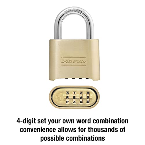 Image of Master Lock Padlock, Set Your Own Letter Combination Lock, 2 in. Wide, 175DWD, 1- inch, Tan