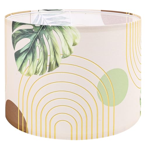 Novantl 13-inch Fabric Linen Lamp Shade, Boho Lampshade with Tropical