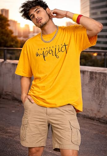 Image of London Hills Printed Cotton Blend Half Sleeve Oversized Men Round Neck Tshirts | T Shirt for Man | Tshirt | Shirts Men | Tshirt for Man | T-Shirt | Pack of 2