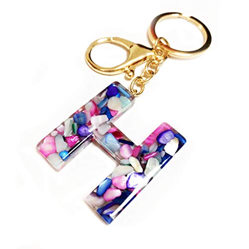 Schlüsselanhänger 26 Alphabet Englische Buchstaben Muster Schlüsselanhänger Modern Transparent Hübsch Anhänger für Schlüsseltasche für Frauen Mädchen, h, S Cover