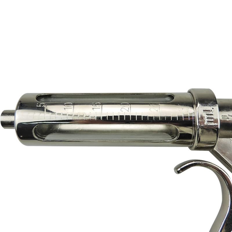Stufenlos einstellbare Spritzenpistole für Vieh und Geflügel, Tierärztliche Werkzeuge Rinder, Ziegen Schweine, 10/20/30/50ml Automatische Dosierung