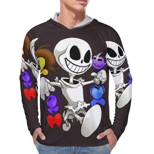 Mens UPF 50+ Sun Protection Hoodie Rash Guard Long Sleeve Sun Shirt Hiking Undertail Fishing Hoodie-4