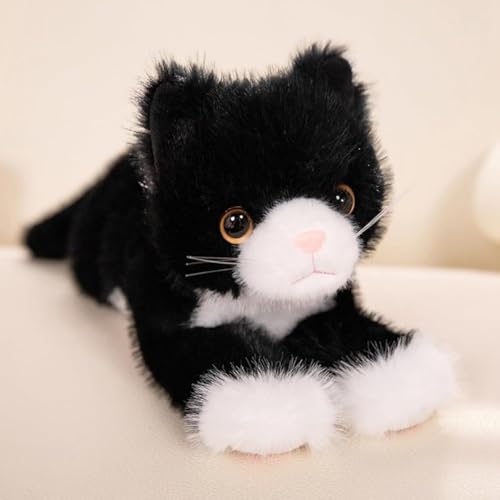 Yobuisg 猫 ネコ 置物 ぬいぐるみ リアル 抱き枕 黒猫 白猫 かわいい 本物そっくり 猫 ネコ 模型 雑貨 クッション 茶トラ 三毛猫 動物 アニマル ふわふわ 昼寝まくら 癒しの猫 ネコ やわらか 車 店飾り インテリア 猫 カラー6 ネコのぬ