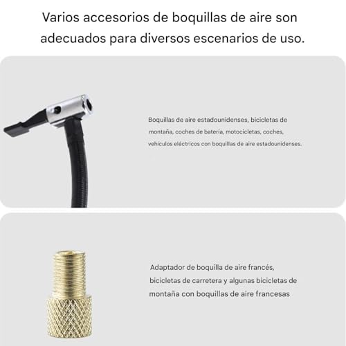 Bomba de aire recargable eléctrica con parada automática para neumáticos de coche 6
