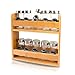 luXva Portaspezie in bambù da parete o in piedi, portaspezie da cucina con 2 ripiani grandi, 28 x 28 x 8 cm, organizer da cucina per conservare barattoli di spezie ed erbe aromatiche