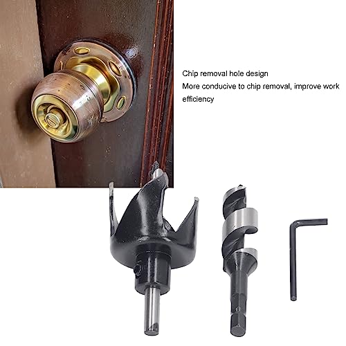 Kit de brocas para cerradura de puerta con diseño de agujero para extracción de viruta miniatura 2