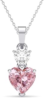 Clara 925 Sterling Silver Two Hearts Pendant Earrings Chain Necklace Jewellery Set | Platinum Plated, Swiss Zirconia | Gif... Price In India