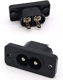 IEC320 C8/2 Pin Male Plug Inlet Socket Connector AC 250V/10A (2 Pcs)