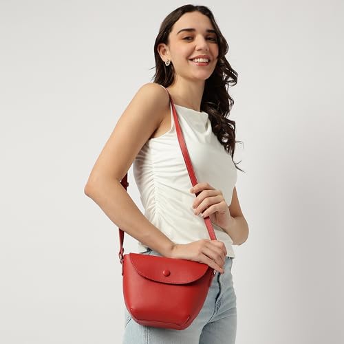 Image of Fastrack Puff Sling with Detachable Pouch | Faux-Leather Women's Handbags | Sling for Casual Carry