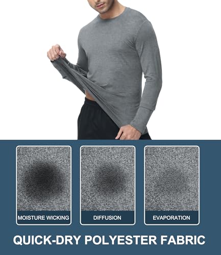 6 Pack Men Dry Fit Workout Long Sleeve Athletic Gym UPF 50+ SPF UV Sun Protection Quick Dry Lightweight Shirts4