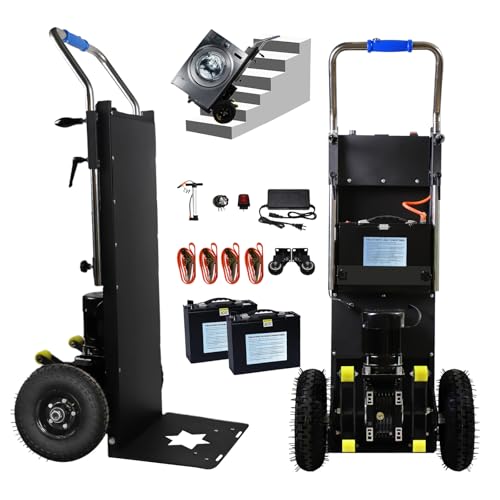 Electric Stair Climbing Dolly, 880lbs Heavy Duty Dolly 1200W Stair Climbing Hand Truck 2 Batteries 4 Safety Rope for Moving Warehouses Delivery Workers Home Commercial Use