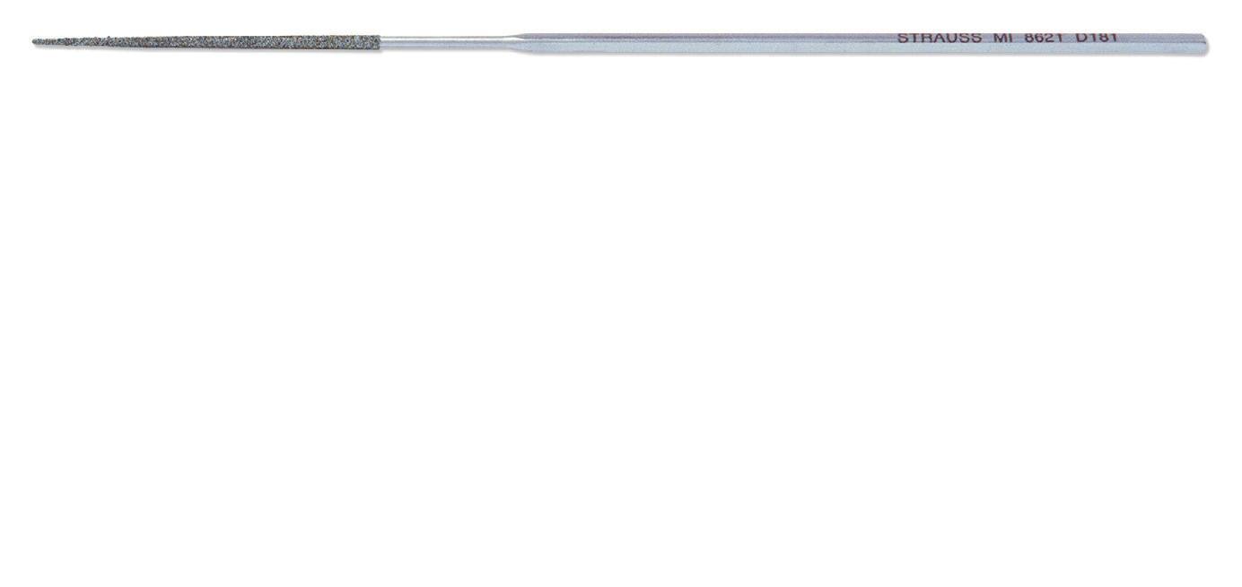 Strauss Escapement Hand File, Diamond Grit, Round, Medium, 140mm Length, 1.7mm Width, 1.7mm Thickness