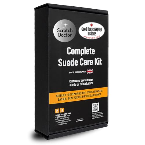 The Scratch Doctor Suede & Nubuck Complete Care Kit Cleaner Foam Protector Spray Professional Wire Brush Included for use on Shoes Boots Bags Jackets