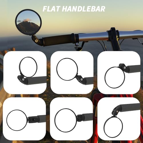 image for BriskMore Bike Bar End Mirror for Scooter Electric Bikes - HD Glass Co