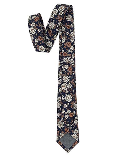 Image of Kebocis Mens Skinny Cotton Floral Tie for Men