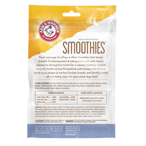 Arm & Hammer for Pets Ringers Dental Treats for Dogs | Dental Chews Fight Bad Dog Breath, Plaque & Tartar Without Brushing | Fresh Mint Flavor, 5 Count | Dental chews fight bad breath, plaque, and tartar without brushing, for daily oral care routine, 5 ct