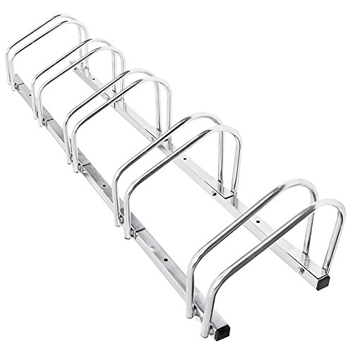 MCTECH Parcheggio per 5 biciclette Portabiciclette Supporto Per Biciclette Rastrelliera Portabici a pavimento