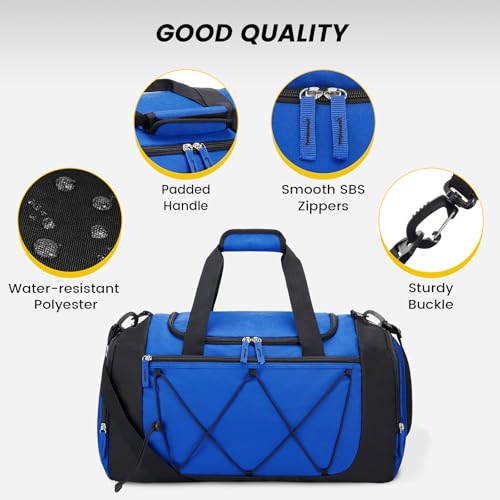 Image of Vorspack Gym Bag for Men - 21 Inches Duffle Bag for Travel Lightweight Duffel Bag with Shoe Compartment Personal Item Travel Bag Weekender Bag for Travel Sports Gym - Blue