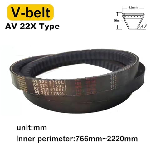 Correa trapezoidal dentada AV 22X de caucho de alta resistencia con borde sin rematar 3