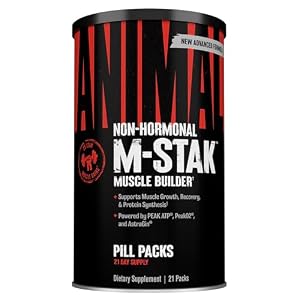 Animal M-Stak – Muscle Builder and Anabolic Mass Gainer Supplement for Bodybuilding – Lean Muscle Growth, Amino Complex and Pre Workout Energy, 21 Packs