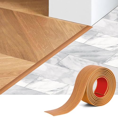 Bande de Transition de Plancher pour Sol Stratifié Vinyle, Carrelage Bois, Bandesde Seuil Autocollantes, Bande de Recouvrement de Sol PVC, Bordure de Moquette Carrelage(Color:Yellow Wood Grain)