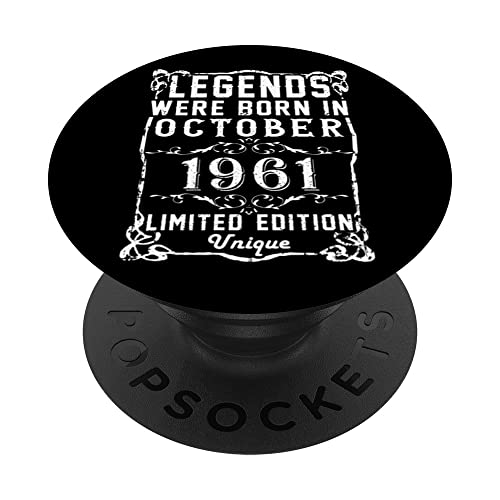 Cumpleaños Octubre 1961 Edición Limitada Regalo Used Vintage PopSockets PopGrip Intercambiable