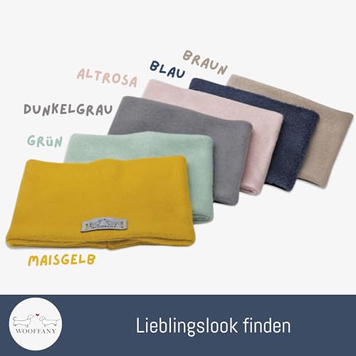 WOOFFANY Loop-Schal Design Sarah - 100% Baumwollfleece - waschbar bei 30° - für kleine Hunde bis mittelgroße Hunderassen - Handgefertigt in Deutschland