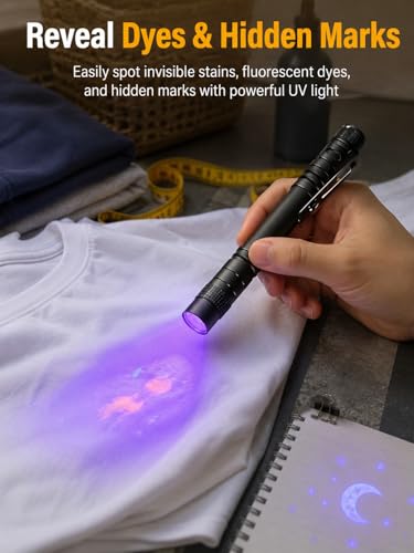 1PCS UV Blacklight Flashlight Mini Blacklight Flashlight Pen Light for Water Leak Detection, Pet Urine, Hotel Inspections, Dry Stains and Dyes - image 7
