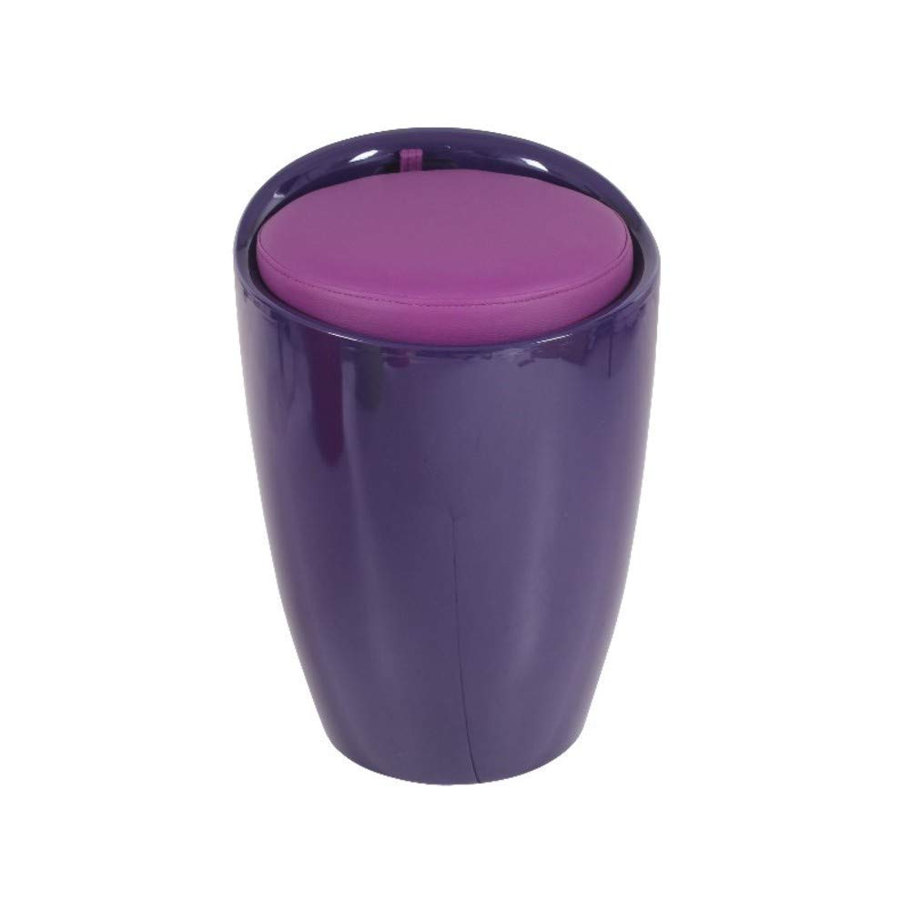 Repose-pieds ottoman violet avec coussin amovible pour ranger le salon