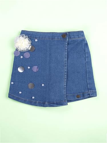 Image of KiddoPanti Girls Denim Over Lap Shorts