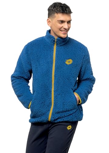 Lotto Tuta Pile Uomo Caldo Sherpa - Giacchetto Full Zip Invernale Morbido (XXL, Bluette 2023)