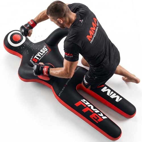 Unfilled Grappling Dummy – Adult Life Size Wrestling & BJJ Training Dummy, MMA Jiu Jitsu Judo Takedown & Throwing Practice, Heavy-Duty Triple-Stitched Canvas Submission Dummy (Black, 5ft / 60")