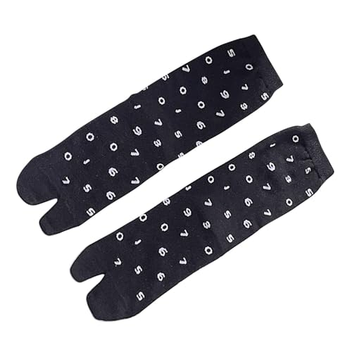 Colaxi Flip Flop Socks for Women Practical Breathable Stylish Mid Calf Socks Geta Socks, Black