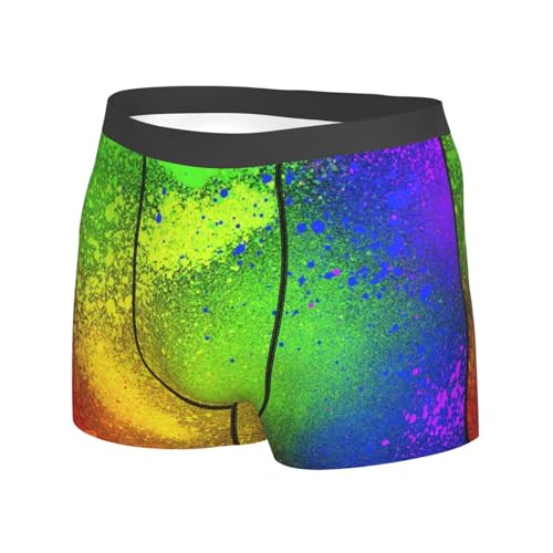 Glow in Dark Splatter Neon Men's Underwear Boxer Briefs Soft Stretch Underpants Trunks for Gift2
