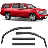 Voron Glass in-Channel Extra Durable Rain Guards for Chevrolet (Chevy) Suburban 2015-2020, Window Deflectors, Vent Window Visors, 4 Pieces - 200539